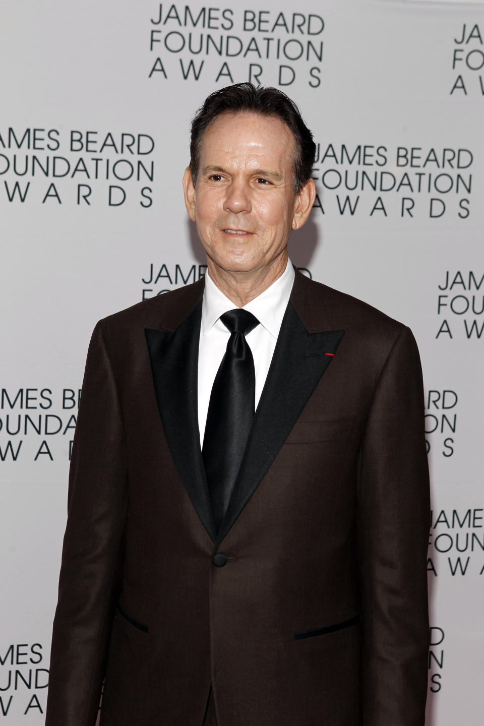 Chef Thomas Keller arrives for the James Beard Foundation Awards, Monday, May 7, 2012, in New York. (AP Photo/Jason DeCrow)