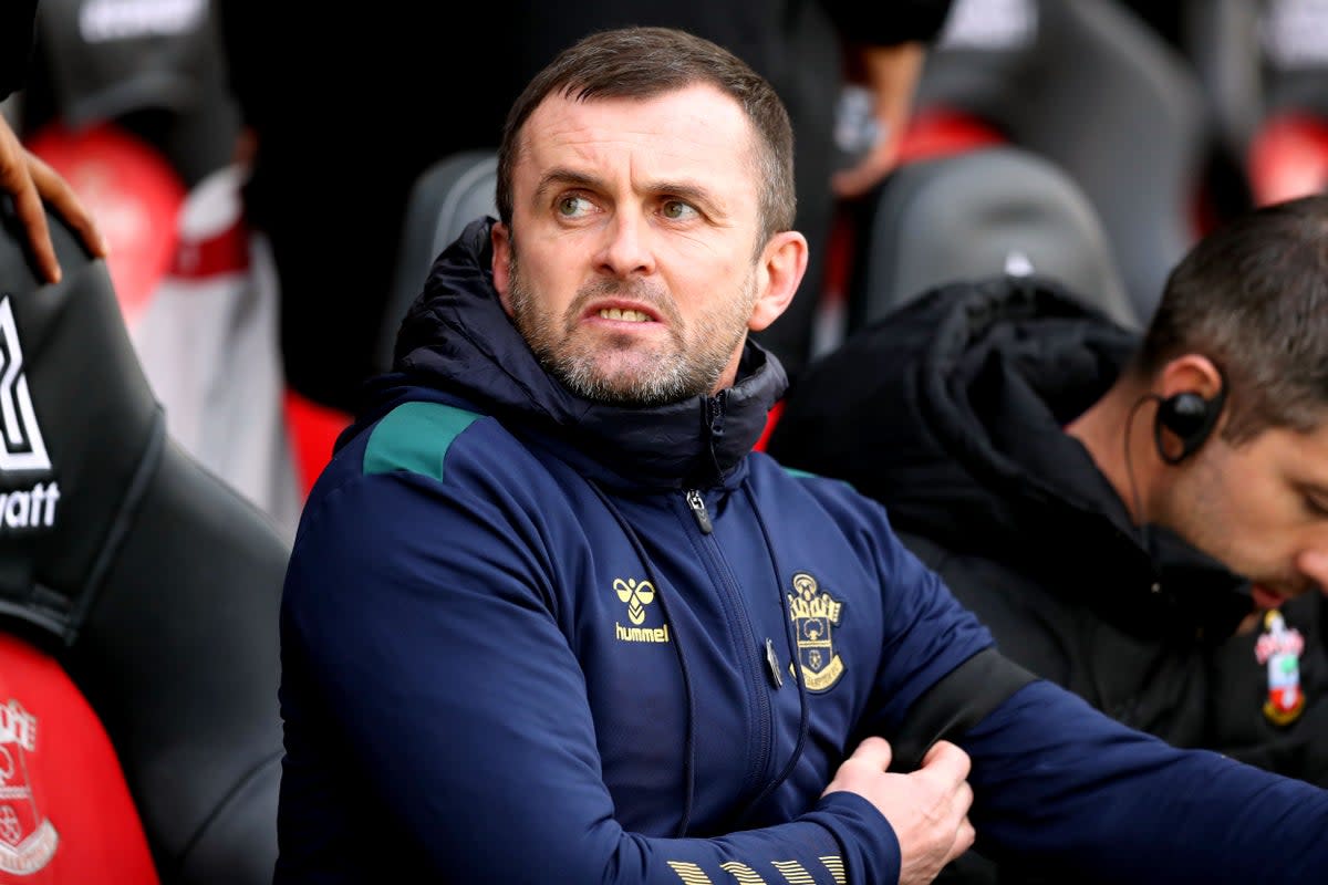 Nathan Jones saw his side lose to 10-man Wolves (Kieran Cleeves/PA) (PA Wire)