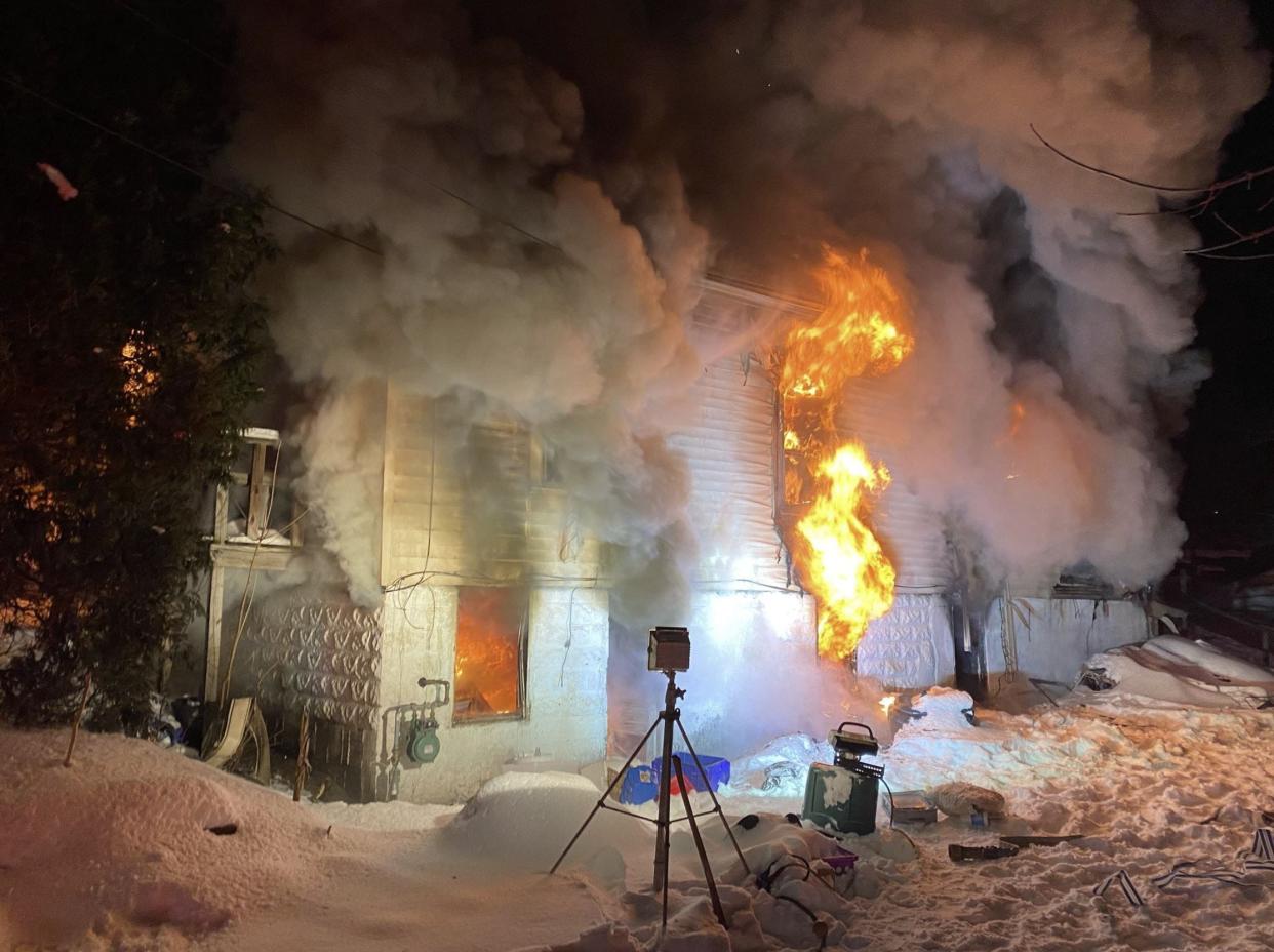 Akron firefighters responded to this fire Wednesday night on Myra Avenue. No injuries were reported. Crews were also at another house fire early Thursday morning on Dresden Avenue.