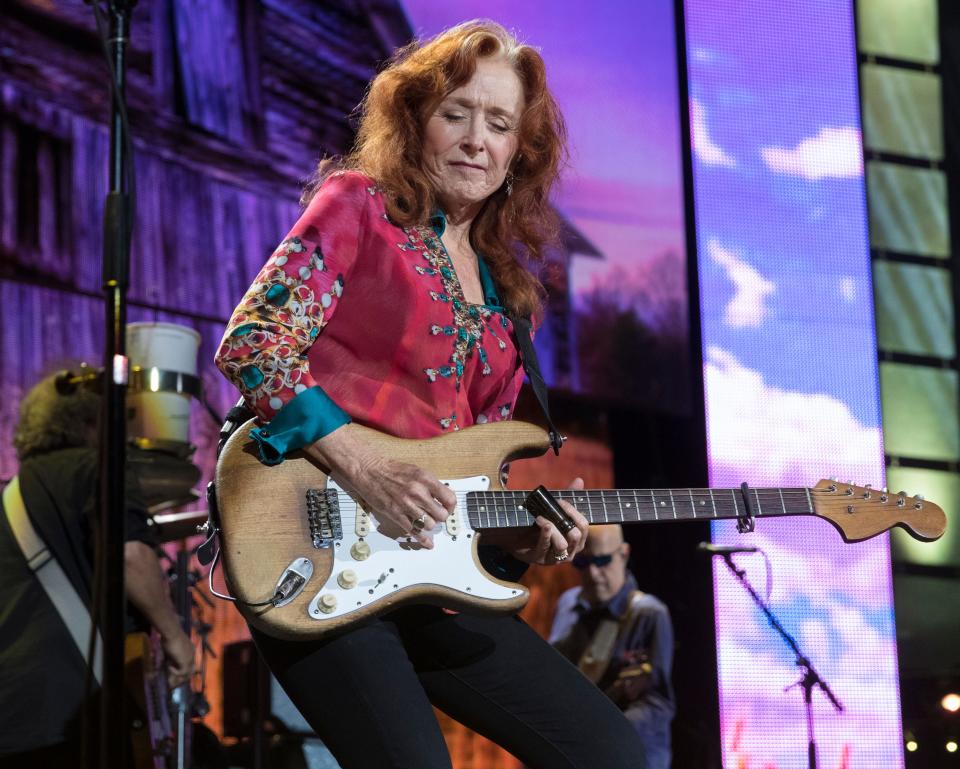 Bonnie Raitt performs at Farm Aid Saturday, Sept. 21, 2019, at Alpine Valley Music Theatre in East Troy, Wis. Raitt performed at the Riverside Theater in Milwaukee on Tuesday, Oct. 10, 2023. Journal Sentinel photography was prohibited due to a contractual issue.