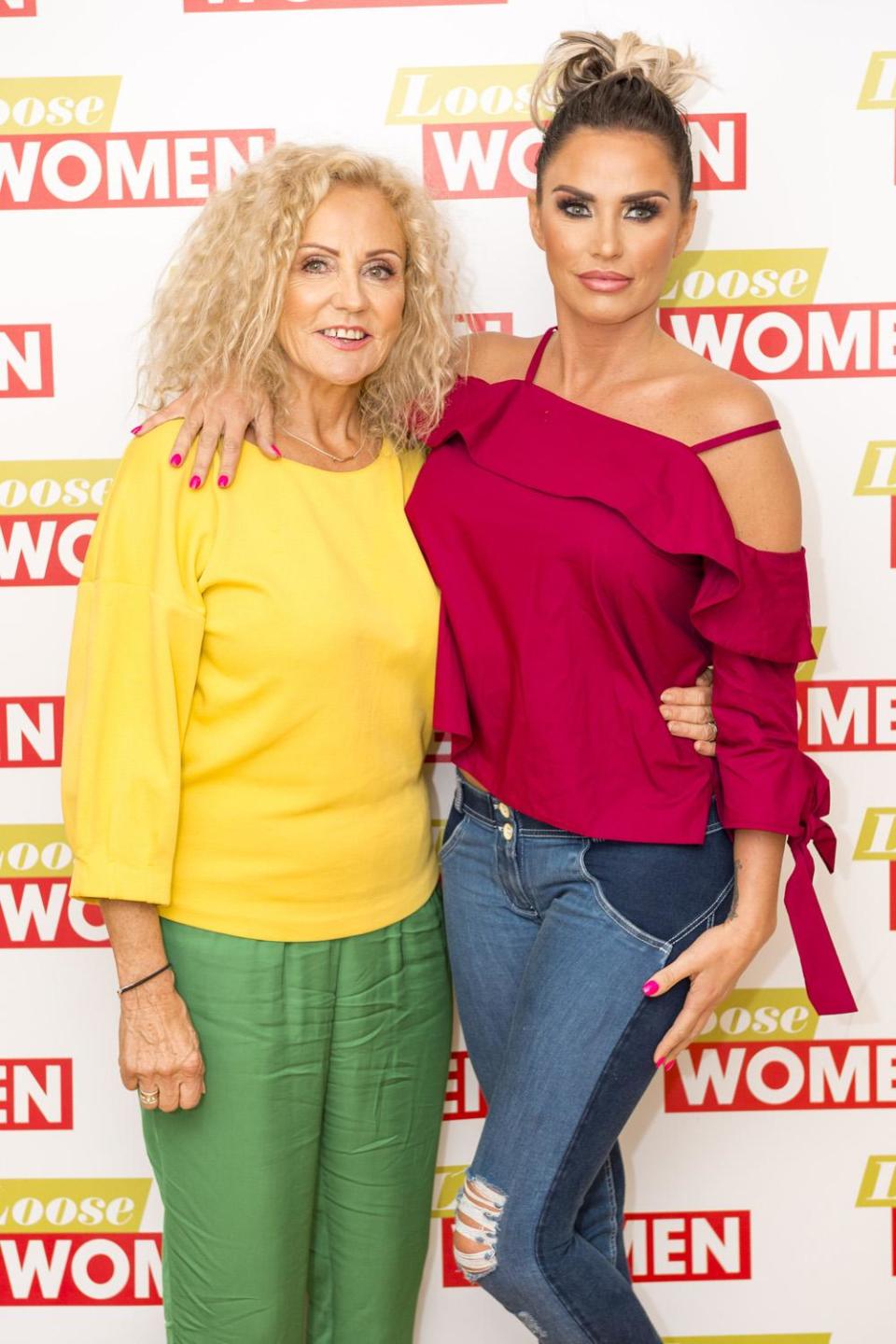 Heartbreaking: Katie Price with her mother Amy Price (Ken McKay/ITV/Rex)