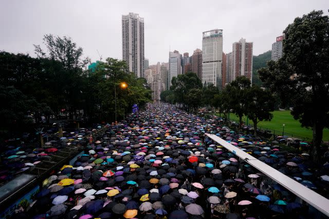 Anti-extradition bill protesters march to demand democracy and political reforms, in Hong Kong, China August 18, 