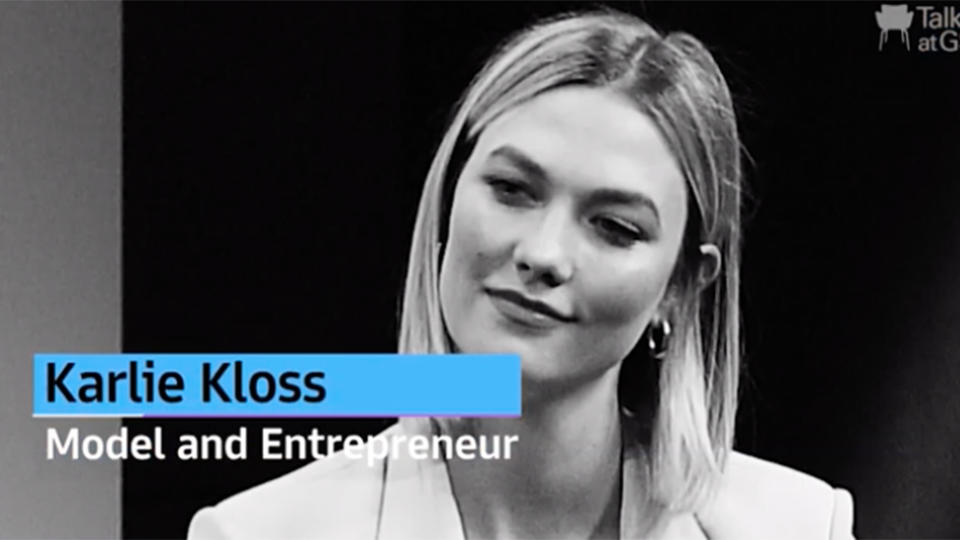 Karlie Kloss pictured on Talks with Goldman Sachs