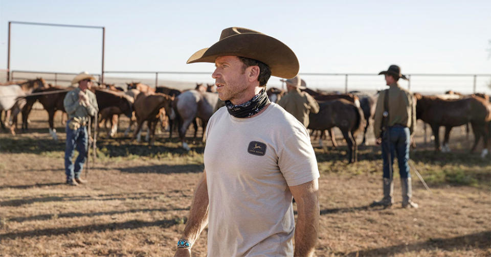 Sheridan, pictured here on the Yellowstone set in 2021, finalized his purchase of the 270,000-acre Four Sixes ranch in Texas in 2022. 1883 is filmed there.