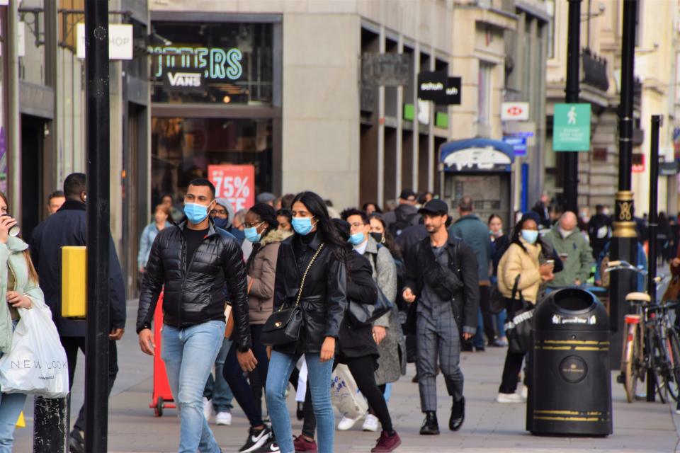 Shoppers on Oxford Street, London. Photo: Getty