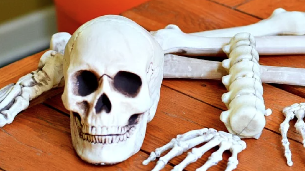 halloween party games skeleton bone dig