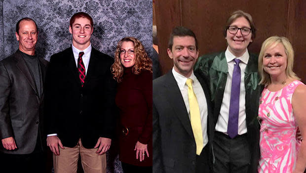 The parents of Tim Piazza (left) and Max Gruver are speaking out about hazing practices that cost the young pledges their lives.  / Credit: CBS News