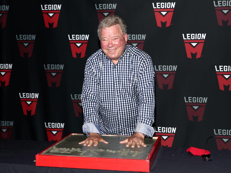 SAN DIEGO, CALIFORNIA - JULY 21: William Shatner attends the William Shatner handprint ceremony hosted by Legion M during 2022 Comic-Con International: San Diego at Theatre Box on July 21, 2022 in San Diego, California. (Photo by Emma McIntyre/Getty Images) ORG XMIT: 775843905 ORIG FILE ID: 1410135591