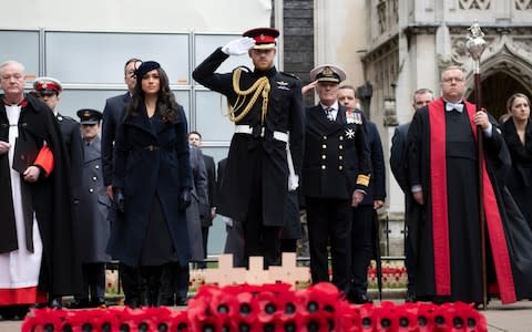 The Duke and Duchess of Sussex at the 91st Field of Remembrance at Westminster Abbey  - Credit: Geoff Pugh