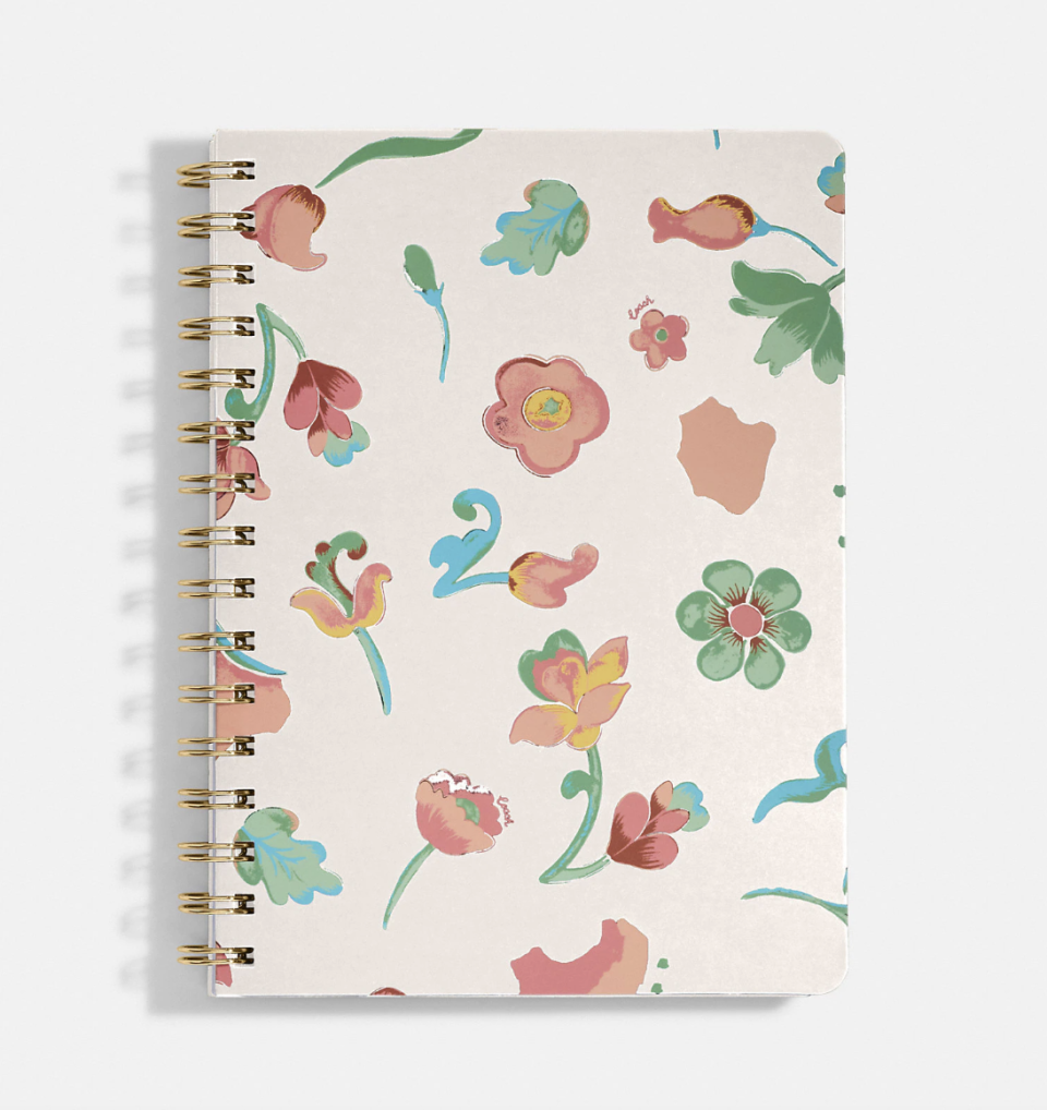 Coach Outlet Spiral Notebook With Dreamy Land Floral Print (Photo via Coach Outlet)