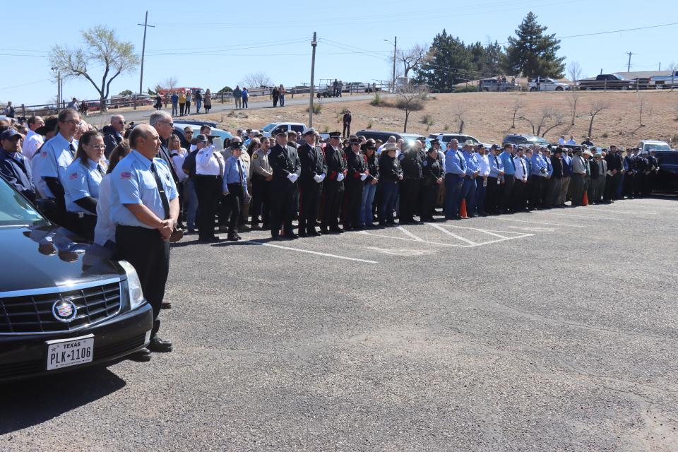 Firefighters and law enforcement from more than 60 organizations across Texas, Oklahoma and New Mexico honor Fritch Volunteer Fire Chief Zeb Smith as he was laid to rest Saturday afternoon.