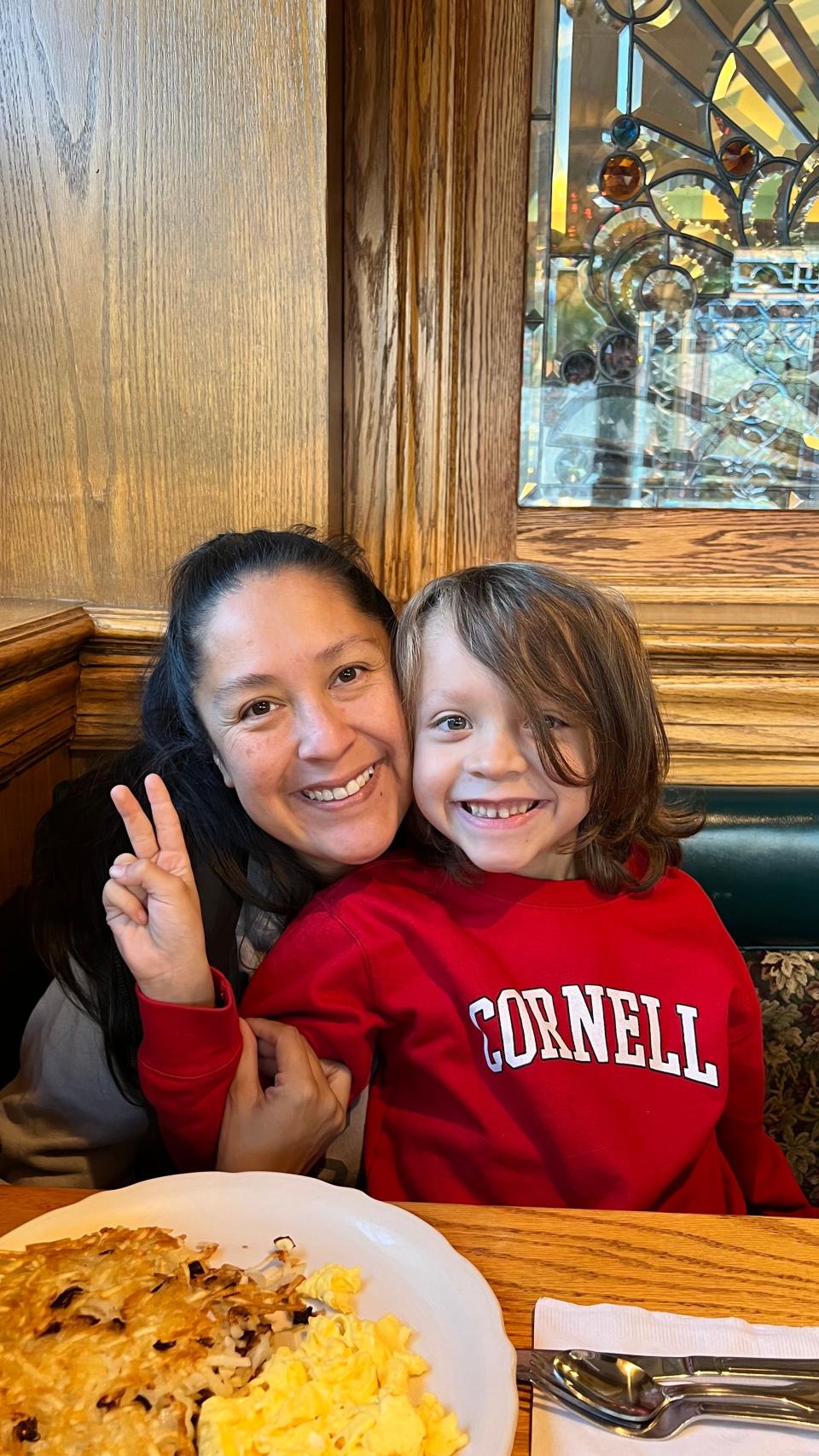 Ashbey Beasley and her son.