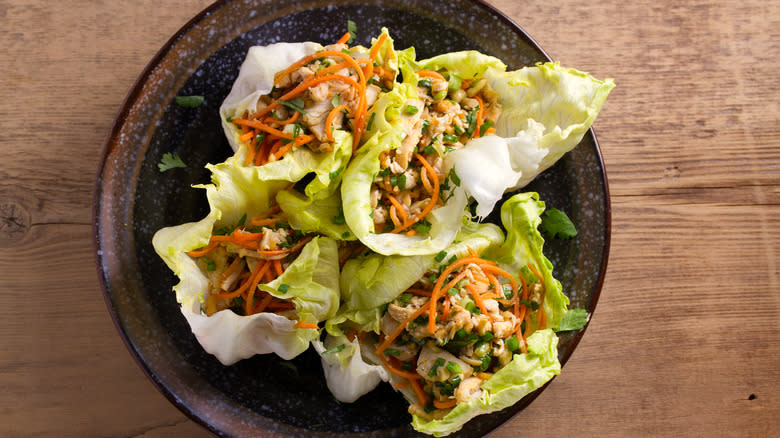 Canned chicken lettuce wraps