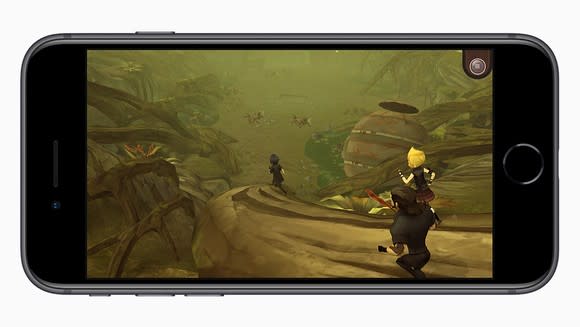 Apple's iPhone 8 running a complex 3D game.
