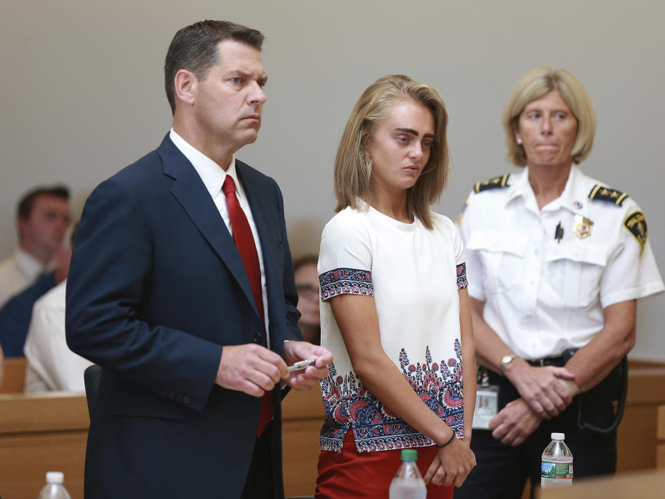 Carter, seen in 2017 beside her defense attorney Joseph Cataldo, listens as she is sentenced to 15 months in jail for involuntary manslaughter. (Photo: ASSOCIATED PRESS)