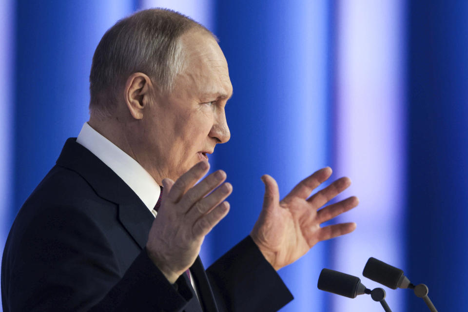 Putin during his state of the nation speech.