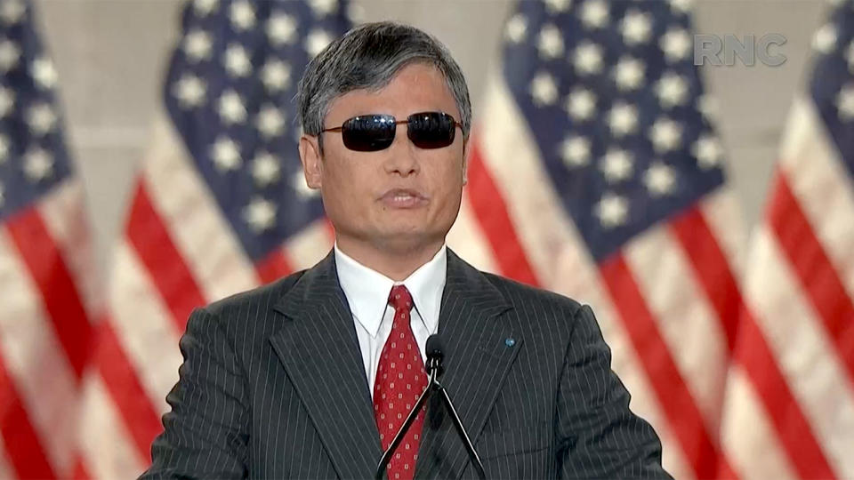 Chen Guangchen speaks during the virtual Republican National Convention on August 26, 2020. (via Reuters TV)