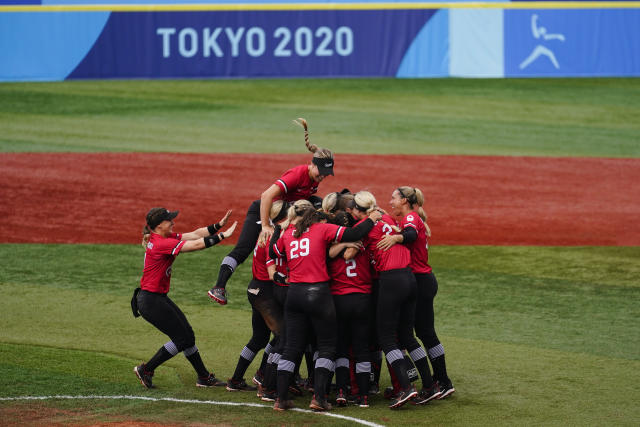 Brett Lawrie celebrates Canada's win in men's hockey at Olympics