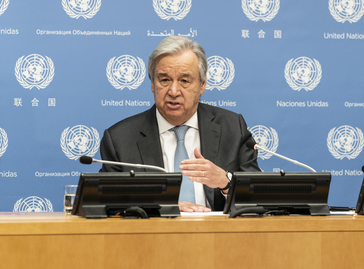 António Guterres bei einer Pressekonferenz im Januar (Bild: Lev Radin/Pacific Press/LightRocket via Getty Images)