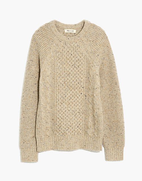 Madewell Donegal Cableknit Fisherman Sweater