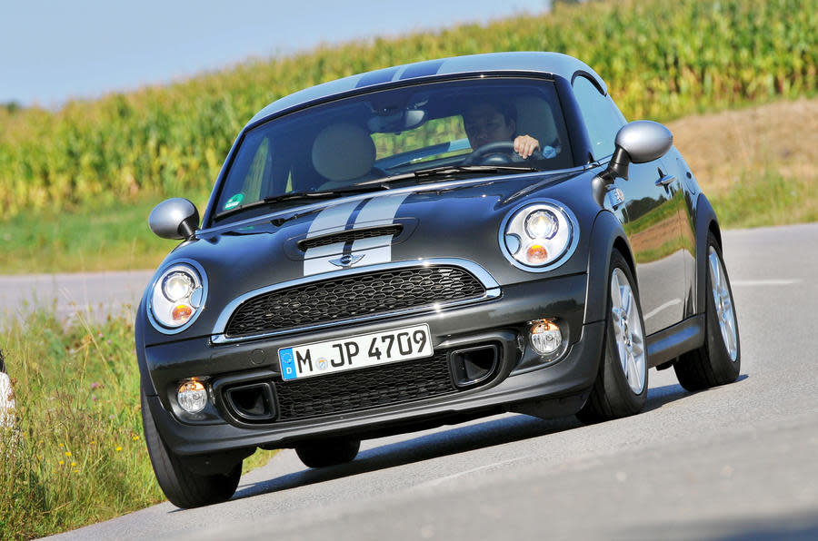 <p>Two seats, a flip-up spoiler and a helmet-like roof were among the Mini Coupe’s quirks, but everything else was still very much so Mini. An abundance of engines were available on release but we’re looking at the 2.0-litre, single-turbo 141bhp diesel unit shoehorned in from the BMW 118d. Agricultural soundtrack aside, the SD Coupe is lots of fun and will do the 0-62mph sprint in 7.9sec. Given enough room, it will soldier on to 134mph – impressive for a car that’ll return <strong>65.7mpg</strong>. If you dare to be different and decide not to opt for the Peugeot RCZ or the usual Mini Cooper hatch, a well-specced Coupe SD with low miles can be yours from £5250.</p>