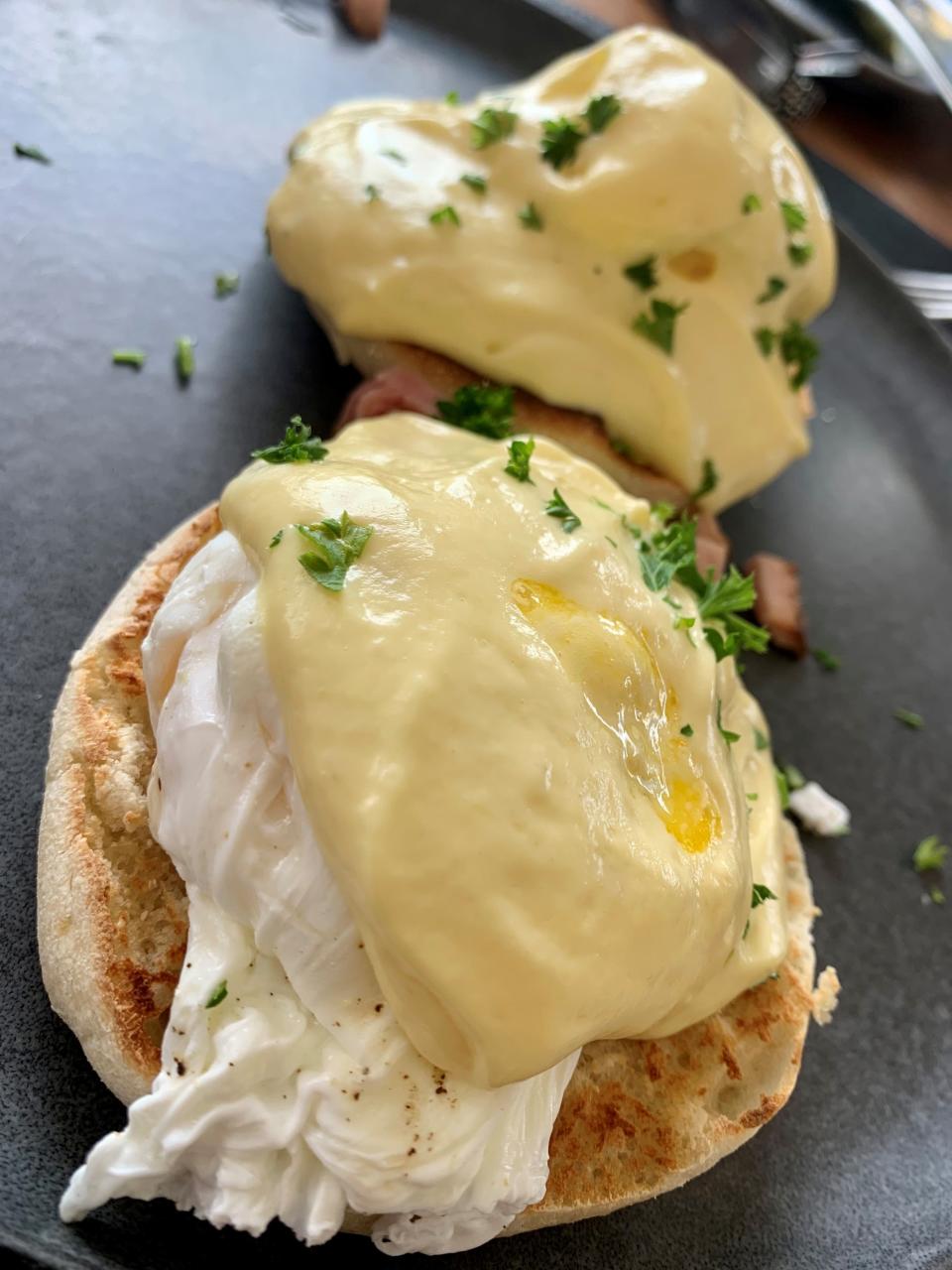 The Eggs a la Benedick (eggs Benedict) at Le French Restaurant in Indian Harbour Beach were splendid, probably the best version of them available in the area, with pale, lemony, house-made Hollandaise and perfectly poached eggs.