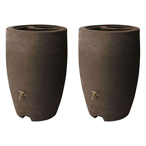 4) Algreen Athena Plastic Rain Water Barrel (2-Pack)