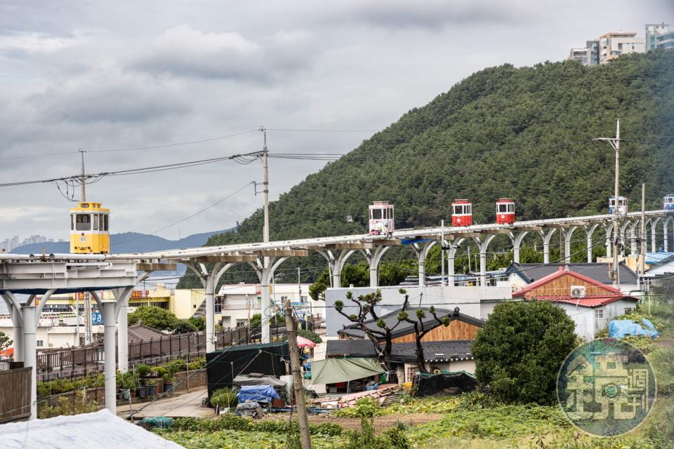 緩慢運行在軌道上的海雲台Blueline海岸列車，曾經登上韓劇場景，人氣非常高。