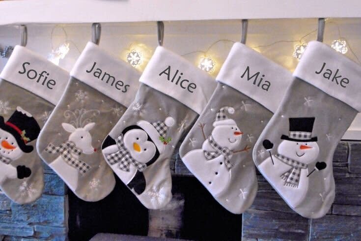 White Personalized Christmas Stockings