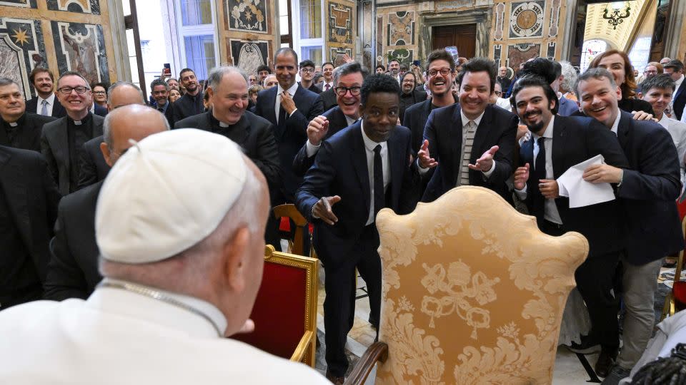 More than 100 comedians from around the world were at the Vatican. - Vatican Media/Vatican Pool/Getty Images