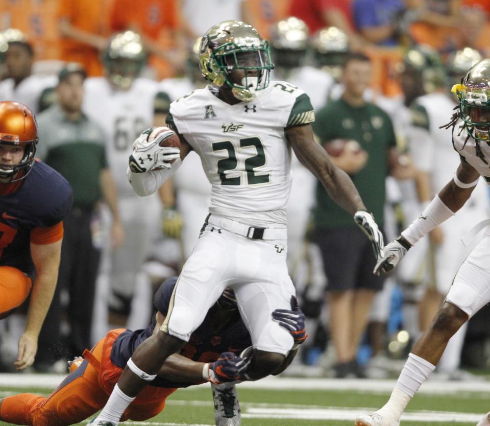 Hassan Childs has appeared in 28 games during his USF career. (AP Photo/Nick Lisi)