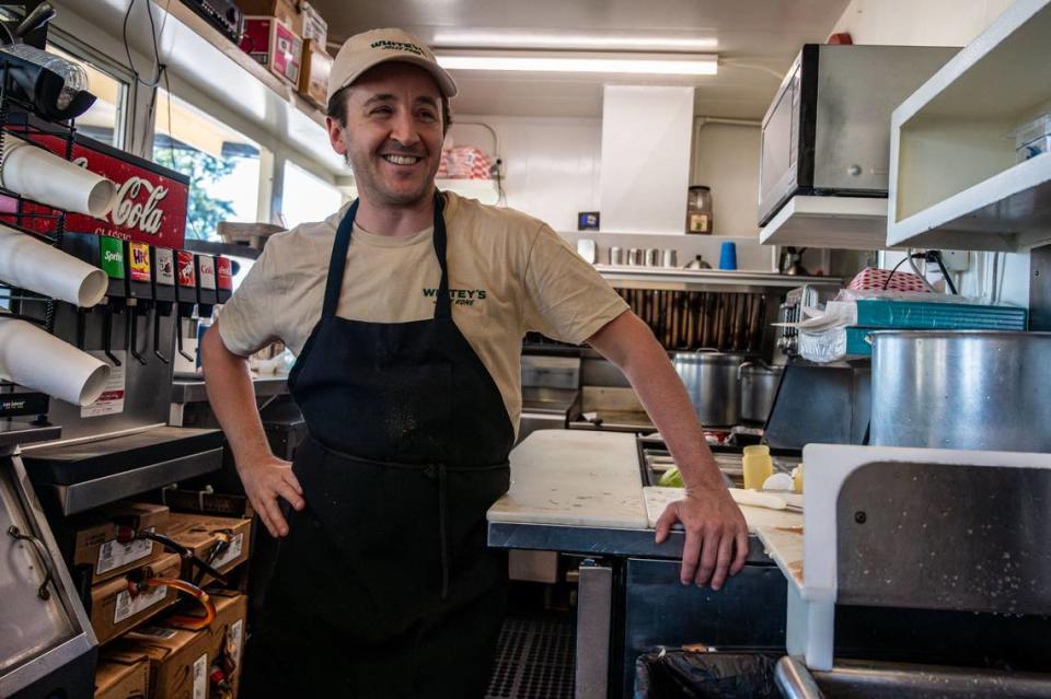 Co-owner Kevin Ericson smiles in the Whitey’s Jolly Kone kitchen in West Sacramento on Monday.