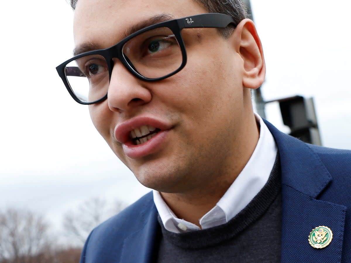 George Santos on Capitol Hill in Washington DC on 31 January  (REUTERS)