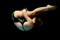 Australian diver Annabelle Smith competes in the Women's 10m Platform Final at Dr. S.P. Mukherjee Aquatics Complex during day eight of the Delhi 2010 Commonwealth Games on October 11, 2010 in Delhi, India. (Matt King/Getty Images)