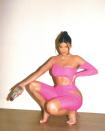 <p>Kim, is that you? Kylie could be mistaken for her older sister wearing this sporty updo and skintight one-piece in 2019.</p>