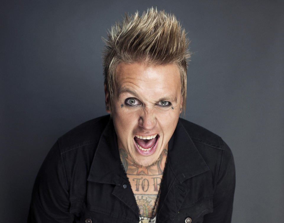 This Sept. 20, 2012 photo shows Jacoby Shaddix, lead singer of the American rock band Papa Roach, posing for a portrait in New York. Papa Roach is releasing their new album, "The Connection," on Oct. 2. (Photo by Victoria Will/Invision/AP)