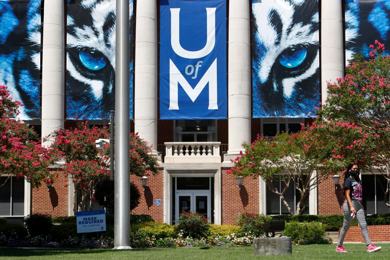 Students return to the University of Memphis campus on Monday, Aug. 17, 2020. 