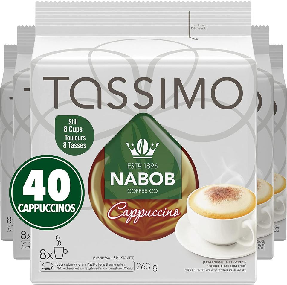 Tassimo Nabob Cappuccino Coffee Single Serve T-Discs. Image via Amazon.