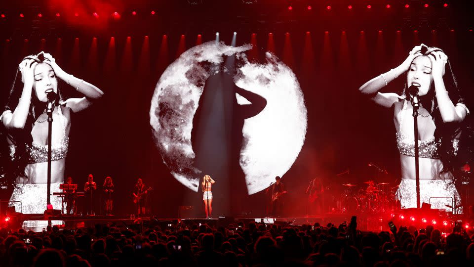 Olivia Rodrigo performing the Guts World Tour in Nashville in March. - Jason Kempin/Getty Images