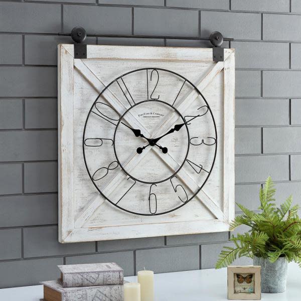 FirsTime & Co. Farmstead Barn Door Clock