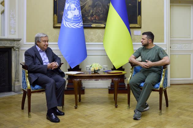 Zelenskyy with Guterres (Photo: Anadolu Agency via Getty Images)