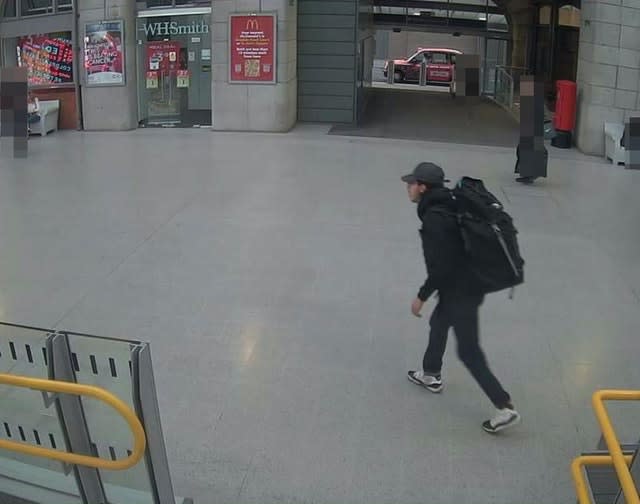 Salman Abedi at Victoria Station making his way to the Manchester Arena (GMP/PA)