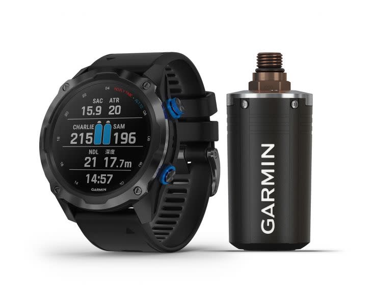 Garmin Descent Mk2i 潛水電腦錶搭配T1發射器發送範圍可達10公尺。官方提供