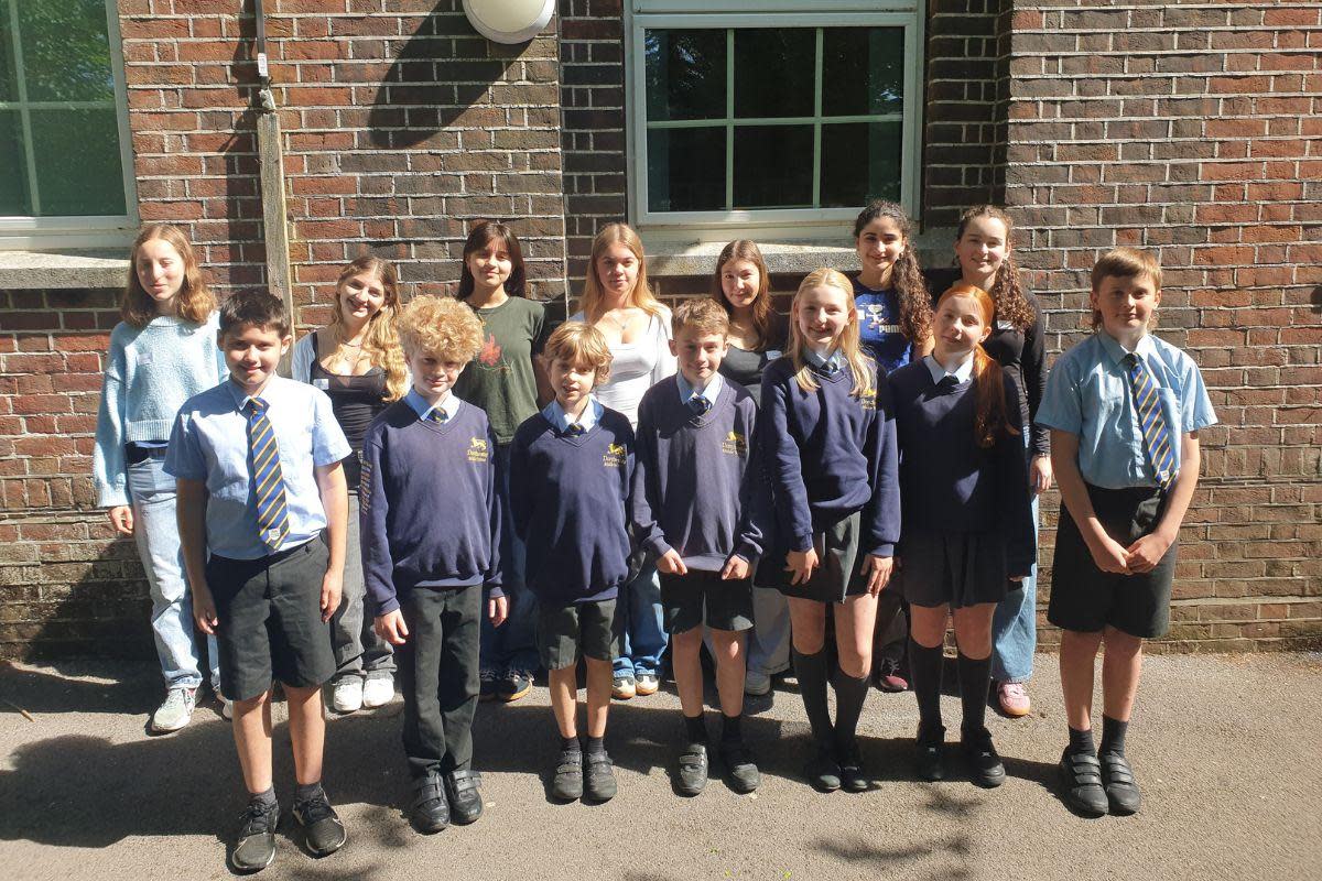 Pupils from Dorchester Middle School with students from Haberdashers' Girls' School in Hertfordshire <i>(Image: Dorchester Middle School)</i>