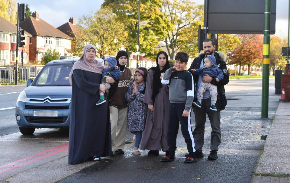 Pictured Rebecca Fenner and her Husband are pleading with authorities after being splitting up  their family in temporary accommodation over two different locations divided by the main A45 Coventry Road in Yardley, Birmingham.