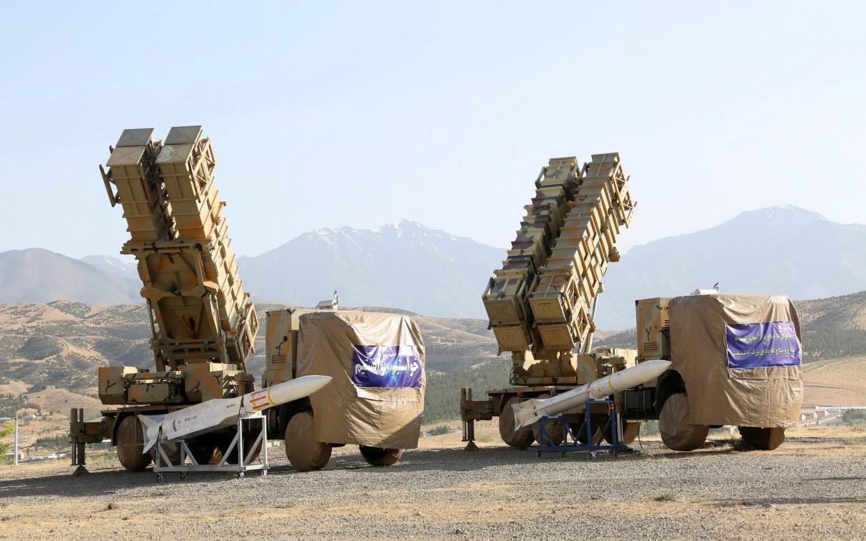 The Khordad 15, a new surface-to-air missile battery shown at an undisclosed location in Iran - AP