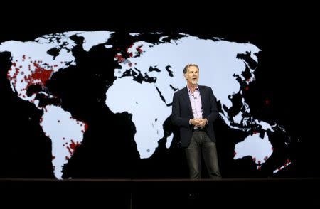 Reed Hastings, co-founder and CEO of Netflix, speaks during a keynote address at the 2016 CES trade show in Las Vegas, Nevada January 6, 2016. REUTERS/Steve Marcus