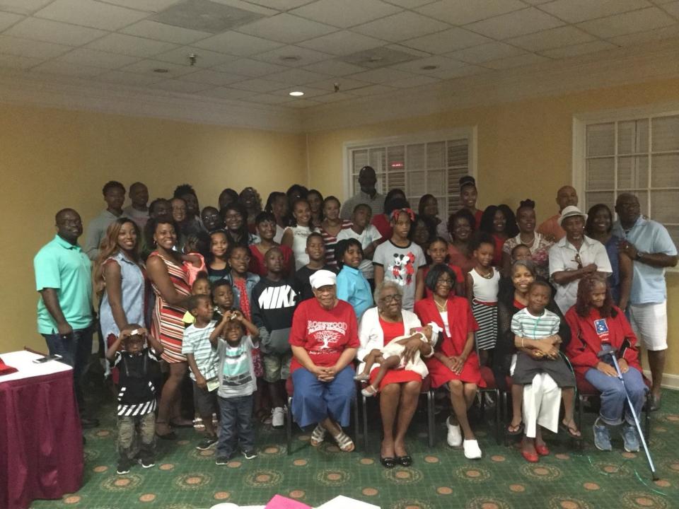 Descendants of the Rosewood Massacre take a group picture at a previous family reunion. The family will meet in Gainesville this weekend for a family reunion 100 years after the massacre that destroyed the town located southwest of Alachua County along State Road 24, a few miles northeast of Cedar Key in Levy County. (Submitted photo).