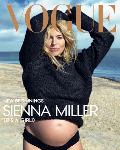 <p>Annie Leibovitz/Vogue</p> Sienna Miller on cover of 'Vogue.'