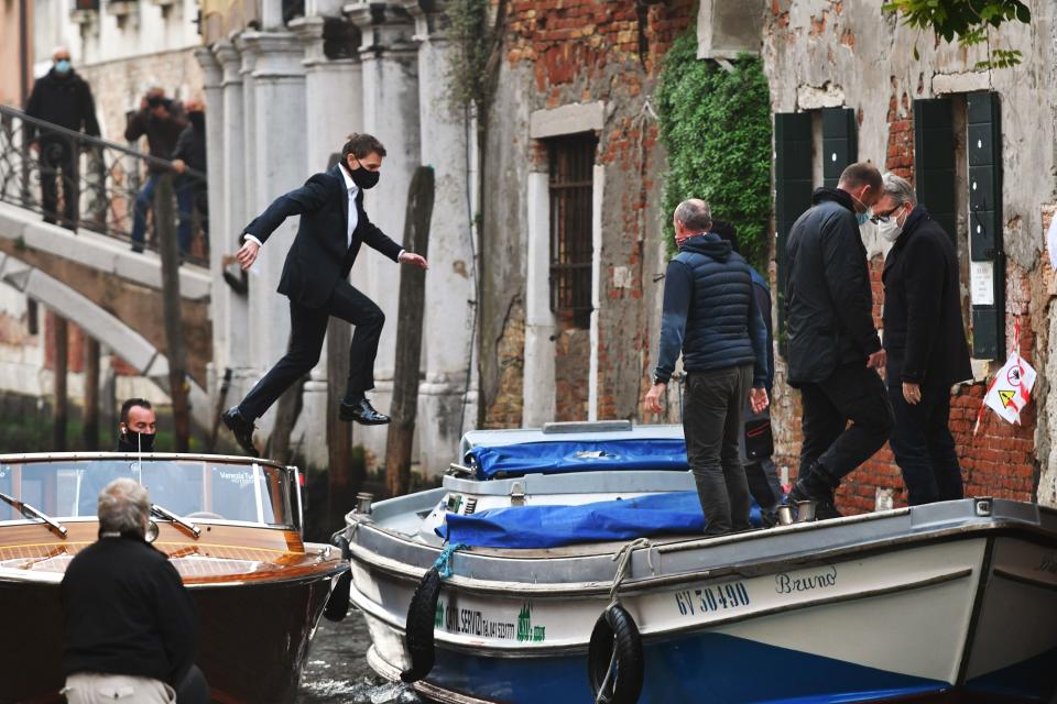 Cruise filming stunts for Mission Impossible in VeniceAFP via Getty Images